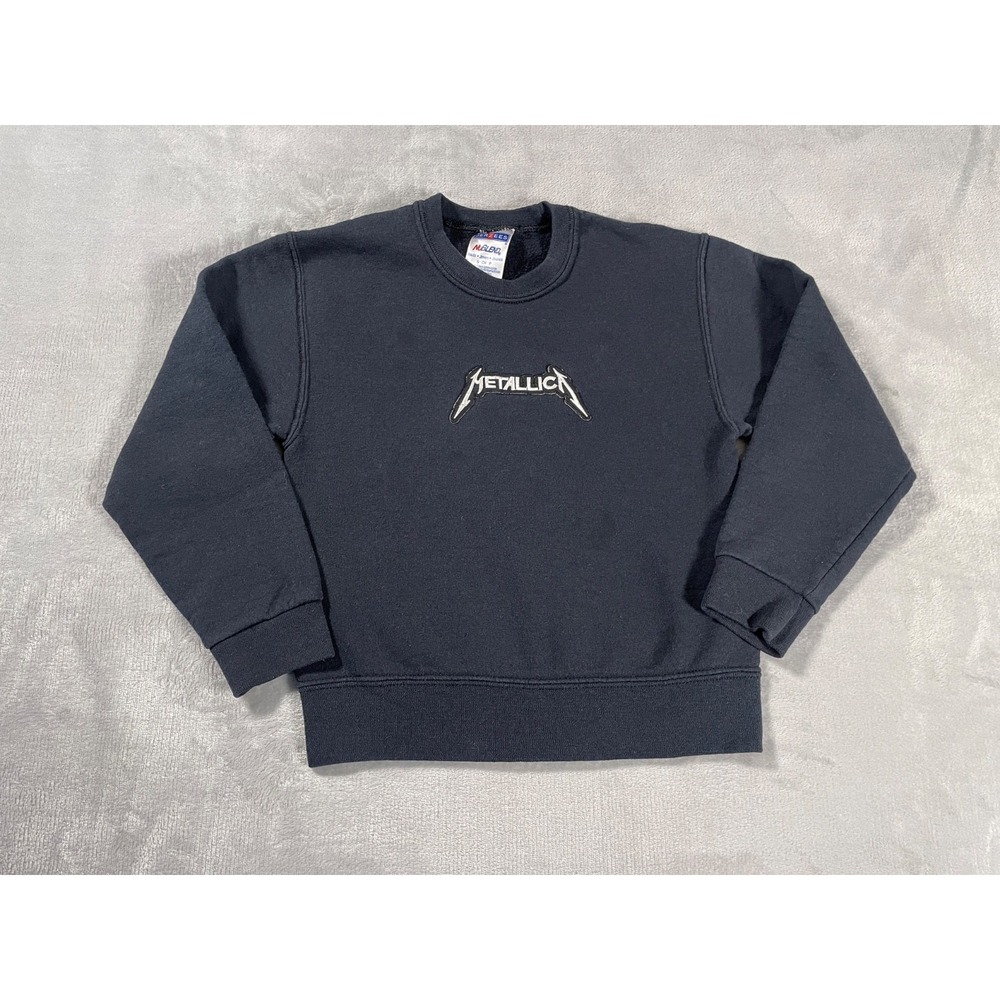 Metallica Sweatshirt Youth Small Black Crewneck Pullover Heavy Metal